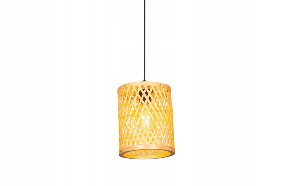 Hanging Ceiling Lamp Bamboo Boho Rattan Wood Loft