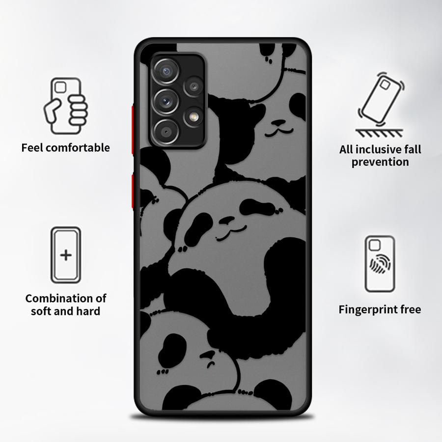 Cute Panda Funny Phone Cover Case for Samsung Galaxy A16 A15 A14 A23 A54 A53 A34 A36 A73 A33 A56 A55 A35 A17 A52 A52S A72