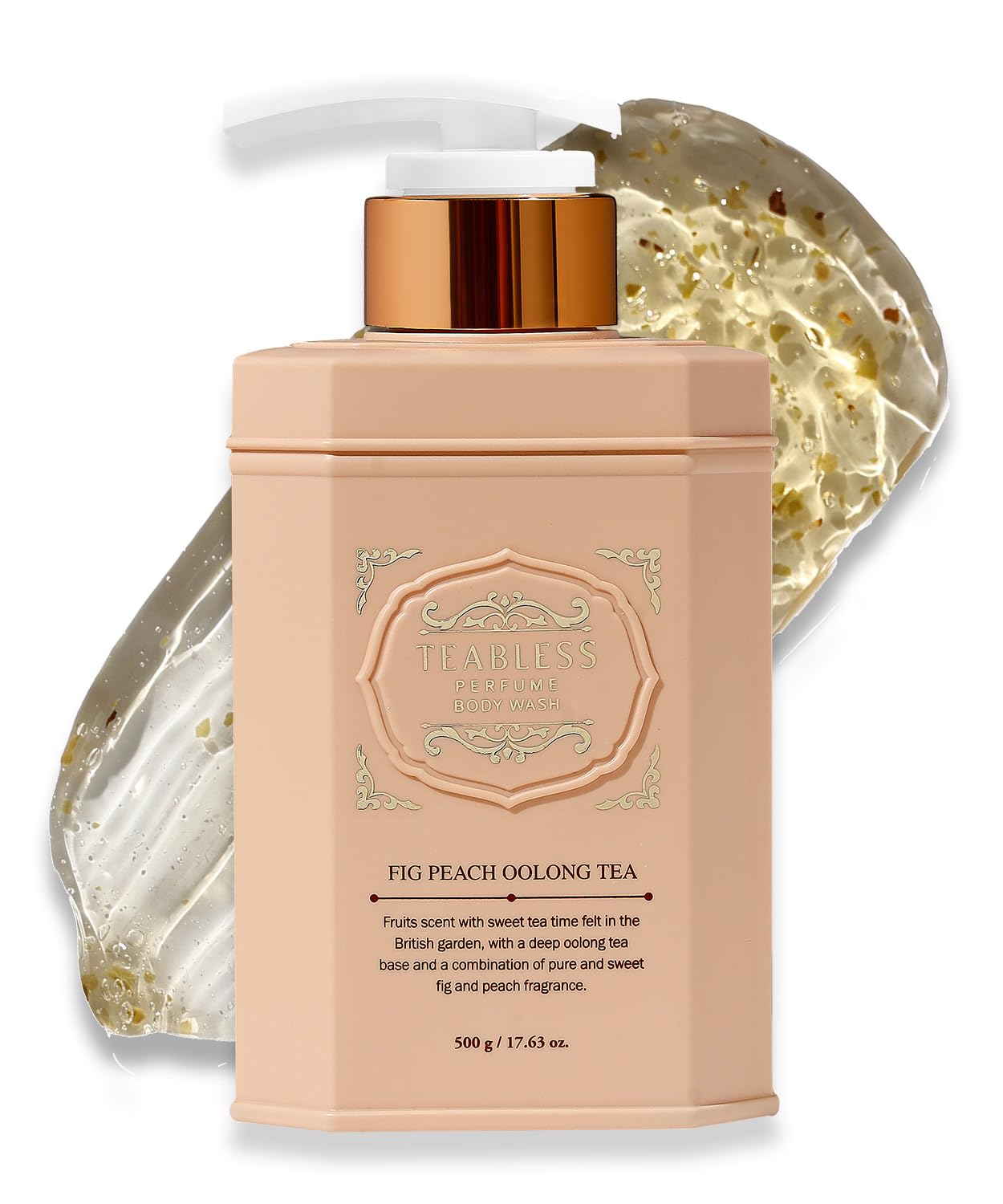 [Official] TEABLESS Fig Peach Oolong Tea Perfume Body Wash 500g  Fig Peach Oolong Tea Scent, Contains Ceramide, Polyphenols, and Scrub, Moisturizing,