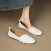 Comfortable flat-bottomed lazy shoes for all seasons, new women's casual single shoes, solid color, light-mouth leather, large size, low-top low-heel.