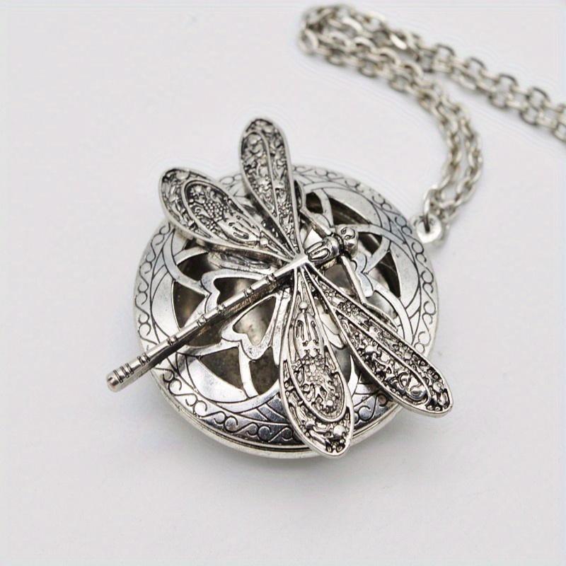Vintage Dragonfly Chain Openable Pendant Necklace Valentine's Day Unique Gift Perfect Accessory for Women New Year's Gift