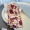 2025 Women's High-Waisted Satin Floral Midi Skirt - Summer A-Line Pencil Design