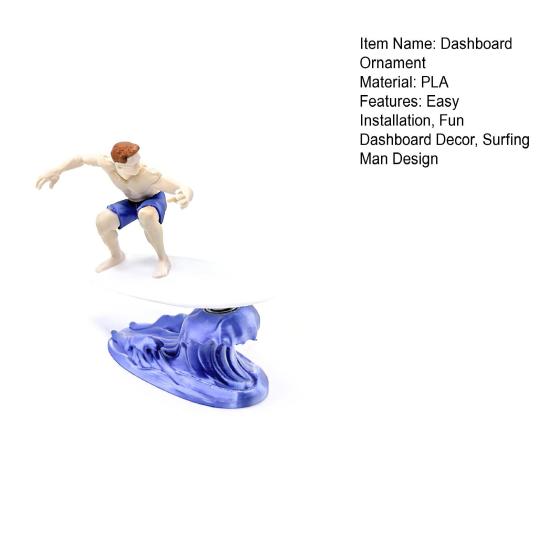 Dashboard Drift Ornament Motion Activated Surfing Muscle Man Car Ornament Fun Dashboard Decoration Auto Interior Accessory Gift for Drivers