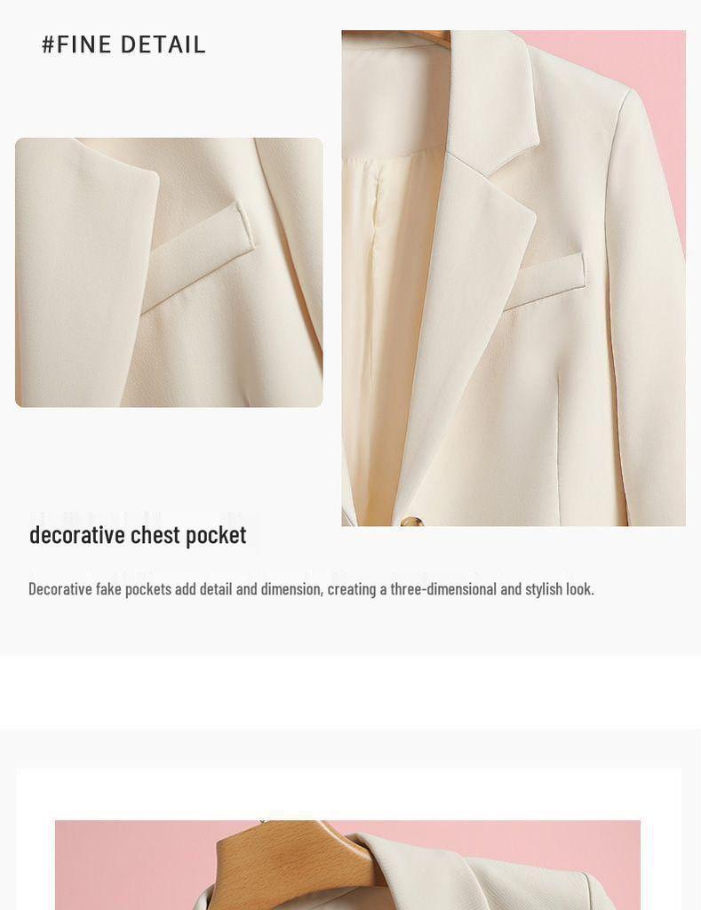 2025 Spring & Autumn Fashion Women's Single-Breasted Versatile Suit Jacket