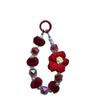 Wool Flower Beaded Phone Chain & Keychain: Cute Plush Bracelet & Bag Pendant Accessory