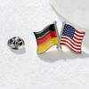 Custom 32*20mm National Flag Series Brooch Stainless Steel Double Flag Pin Jewelry for Traveller Two Country Flag Brooches