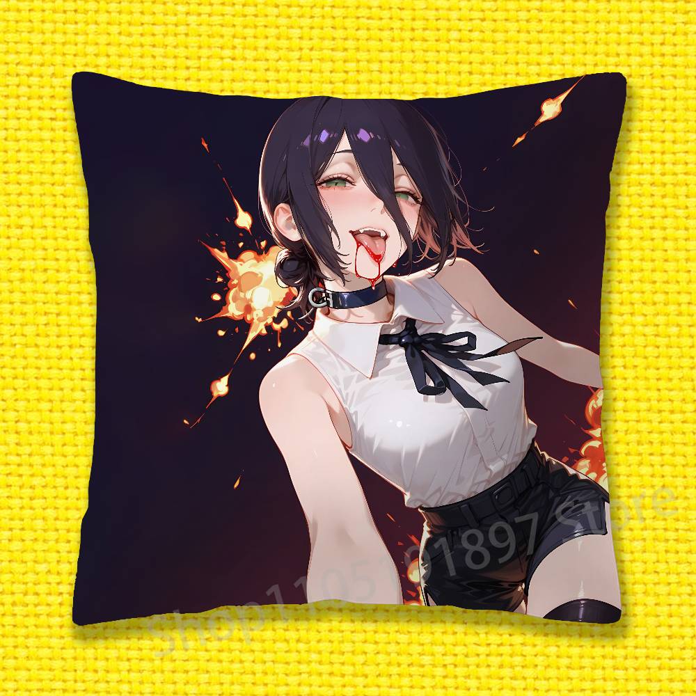 C-Chainsaw Man Reze Arc Throw Pillow Case For 55x55cm 40x40cm 45x45cm 50x50cm 30x30cm Square Office Pillowship Cover