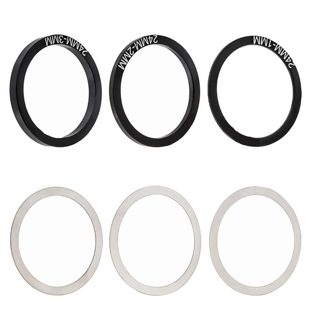 6lots Good Quality Aluminum Bottom Brackets Spacers Bicycles Cranks Washers for Enhancing Cycling Performances