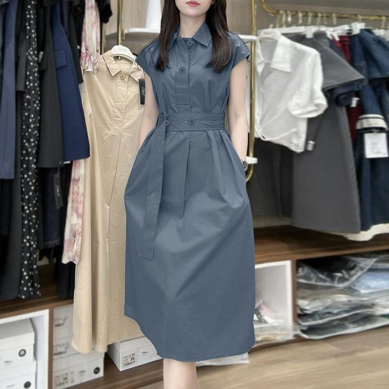 ZANZEA Rochie de vară fără mâneci cu guler răsturnat casual pentru femei