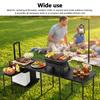 Rolling Master Cook Station with Wheels Folding Overland Camping Kitchen Table with Light Poles for Tailgating BBQ Picnic RV