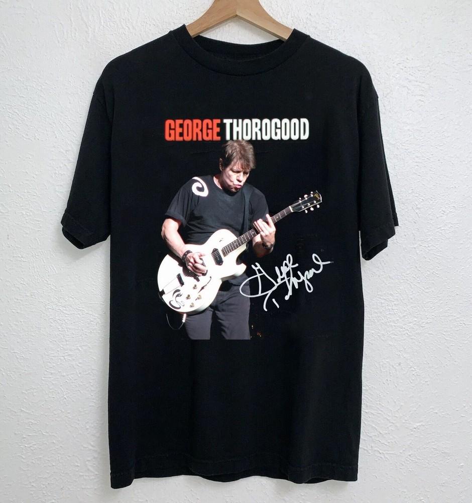Rare George Thorogood Signature Guitar Tour Black All Size Shirt  BL1569 Unisex T-Shirt S