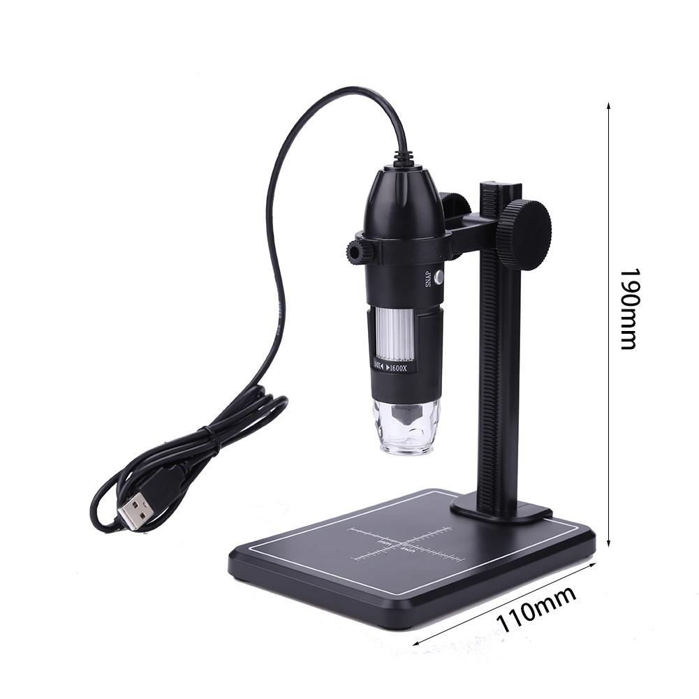 1600X USB Digital Microscope with 8 LED & Lift Stand Electronic Microscope Endoscope 2MP Video Microscopes for PC