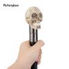 Yellow Resin Skull Head Walking Cane Fashion Decorative Steel Stick Gentleman Elegant Cosplay Cane Knob Crosier 92cm