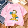 Cute Kids Fashion T Shirt Garfield Popular Cartoon For Boys Girls Summer Street Casual Outfit
