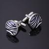 New Stripe Lattice Grain Zebra Pattern Glass Earring Jewelry DIY Round Time Gem Cufflinks For Men Wedding Party Anniversary Gift