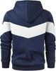 Men's Fashionable Printed Hooded Sweatshirt - European & American Casual Sports Color Block Top for Spring & Autumn