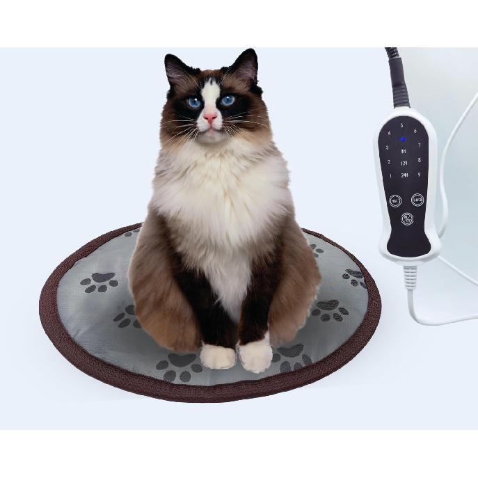 Pet Heating Pad for Small Dogs Cat Heating pad Heated Cat Bed Electric Dog Heating pad with Timer Adjustable Warming Mat,Chew Proof ,Easy