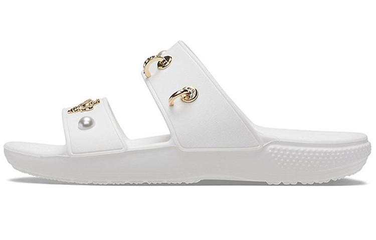 Crocs Soft Sole Cozy Outdoor Flat Heel Sports Slippers White Women s 207387-103 36-37