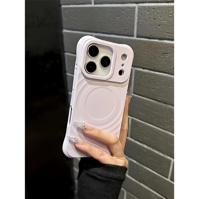 Full Coverage Silicone Magnetic Wave Pattern Phone Case For Iphone 17 Iphone 16 Pro