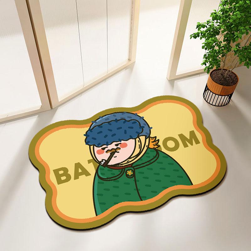 

Диатомовый коврик для пола, мультяшный, для двери ванной комнаты, влаговпитывающий, быстросохнущий, износостойкий для дома 40X60cm 15.7X23.6in