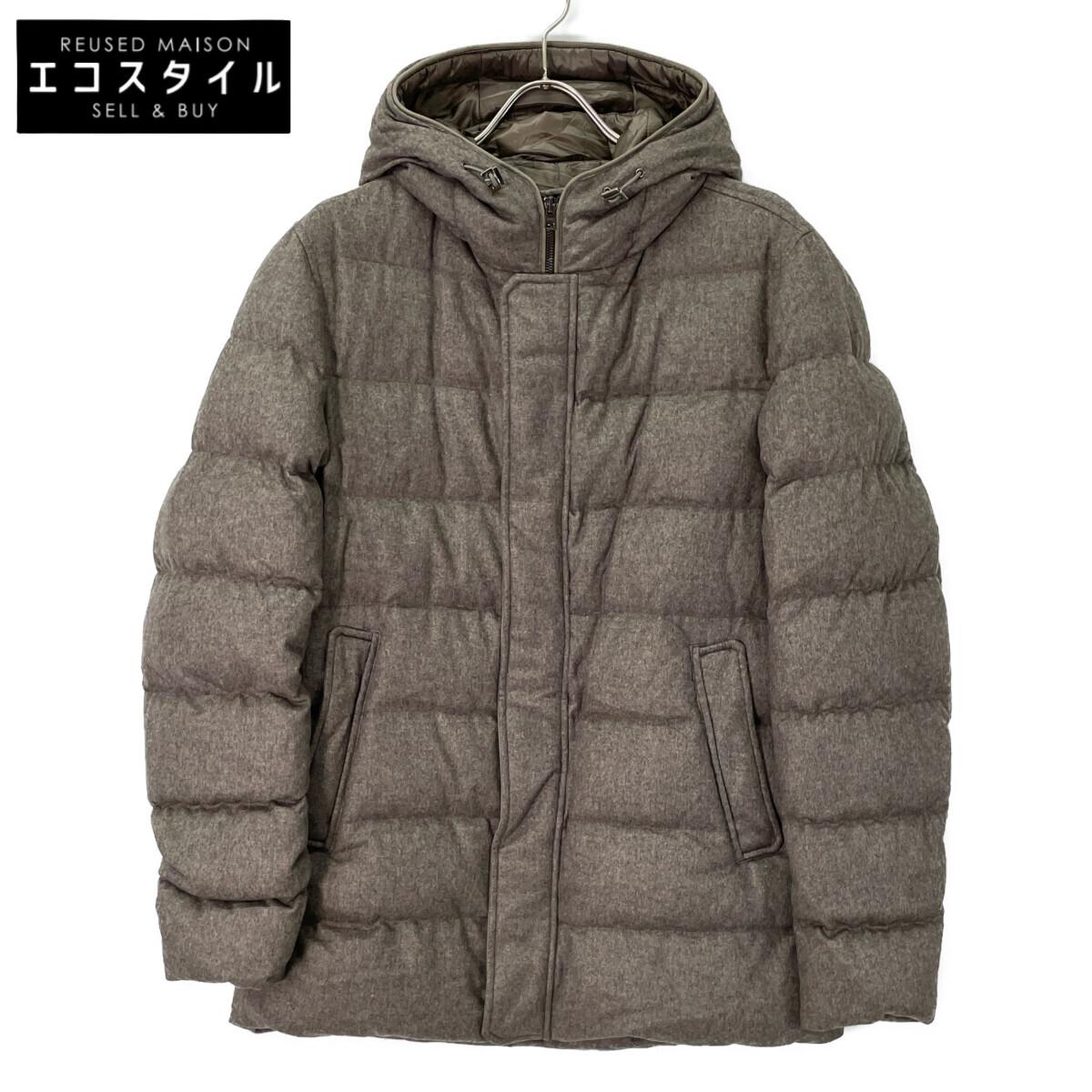 

HERNO PI0376U PIACENZA Grey Cashmere Blend Down Coat coat 50 grayUsed