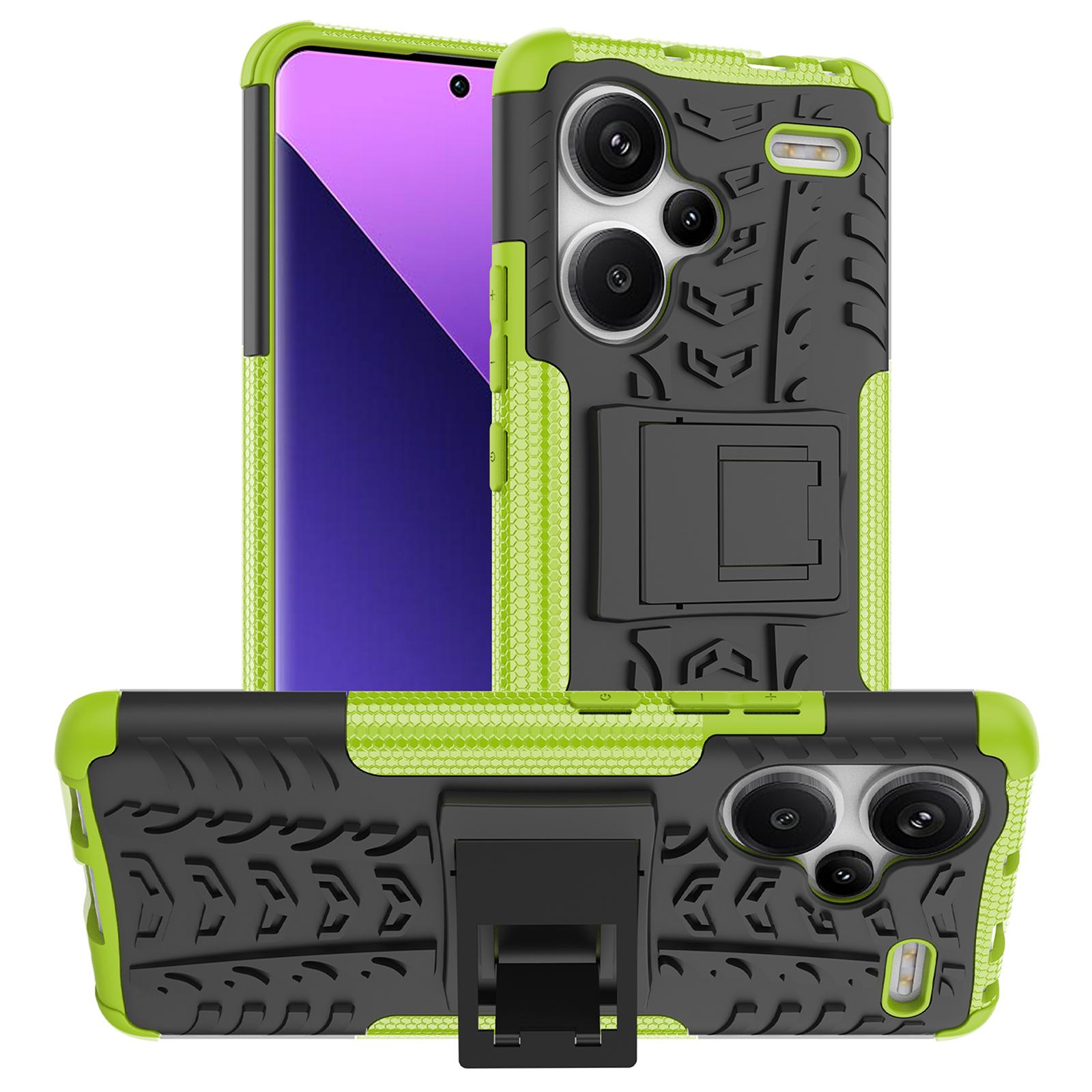 

Для Xiaomi Redmi Note 13 Pro + 5G чехол с рисунком шин ПК + чехол для телефона из ТПУ с подставкой Green