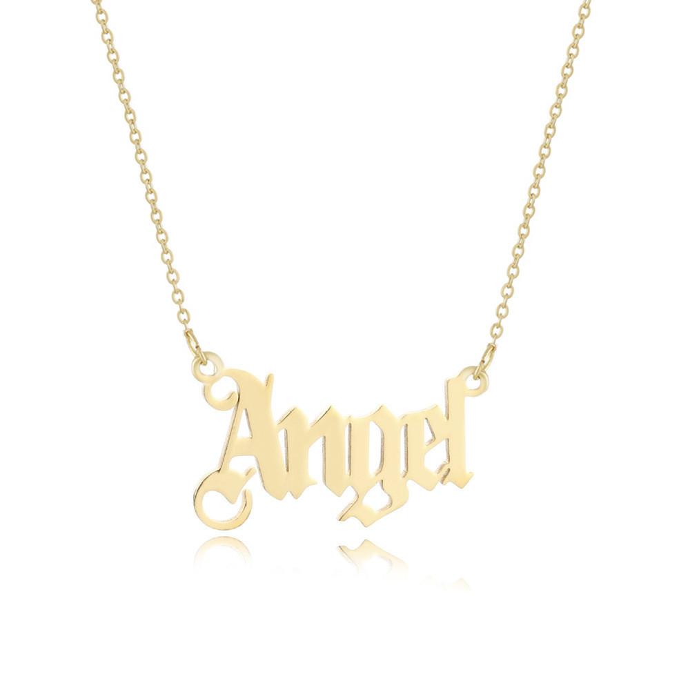 Style Charming European Angel Alphabet Necklace Unique Layered Design For Women