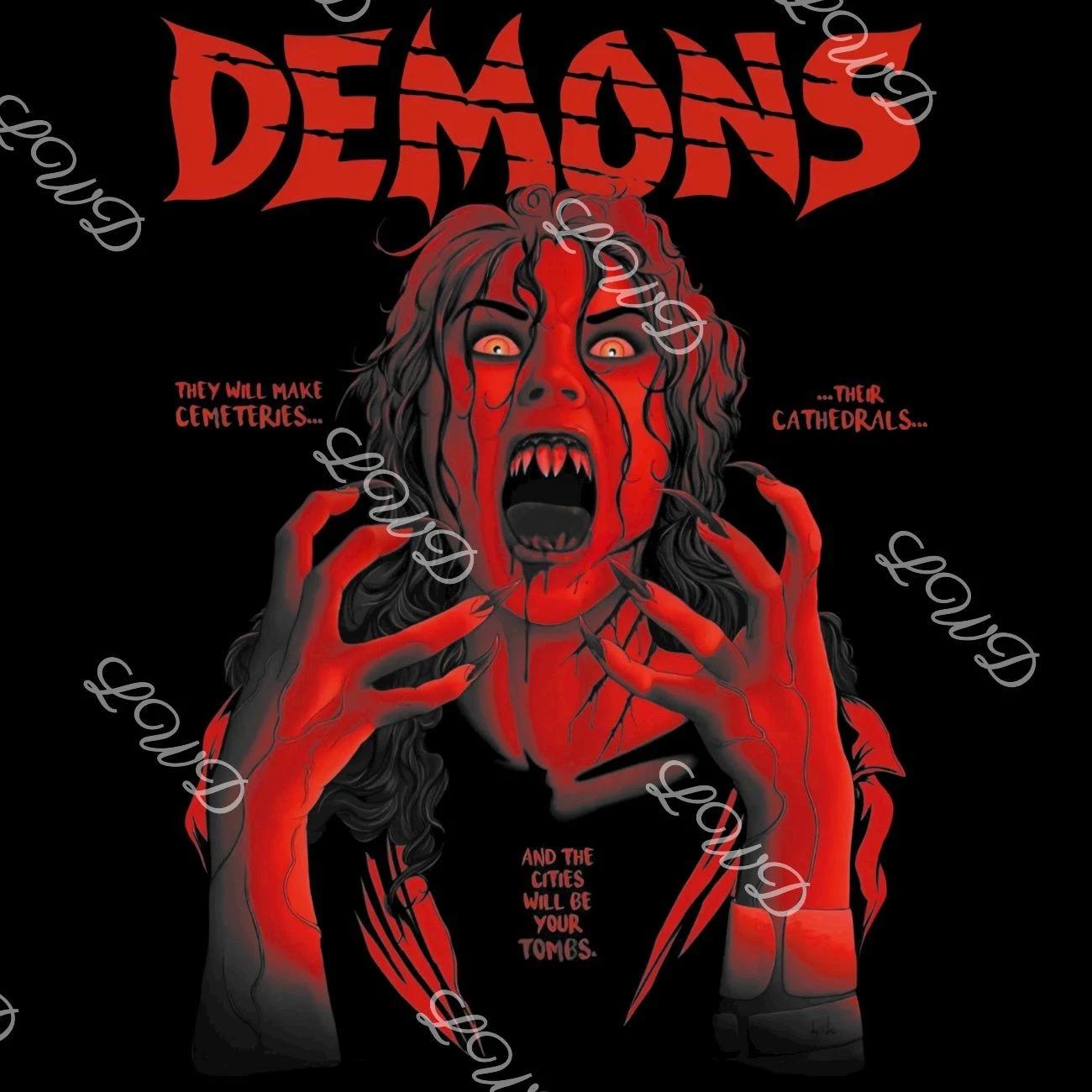 Demons Demoni Horror Movie T-Shirt | Italian Dario Argento Mario Bava Art Tee M