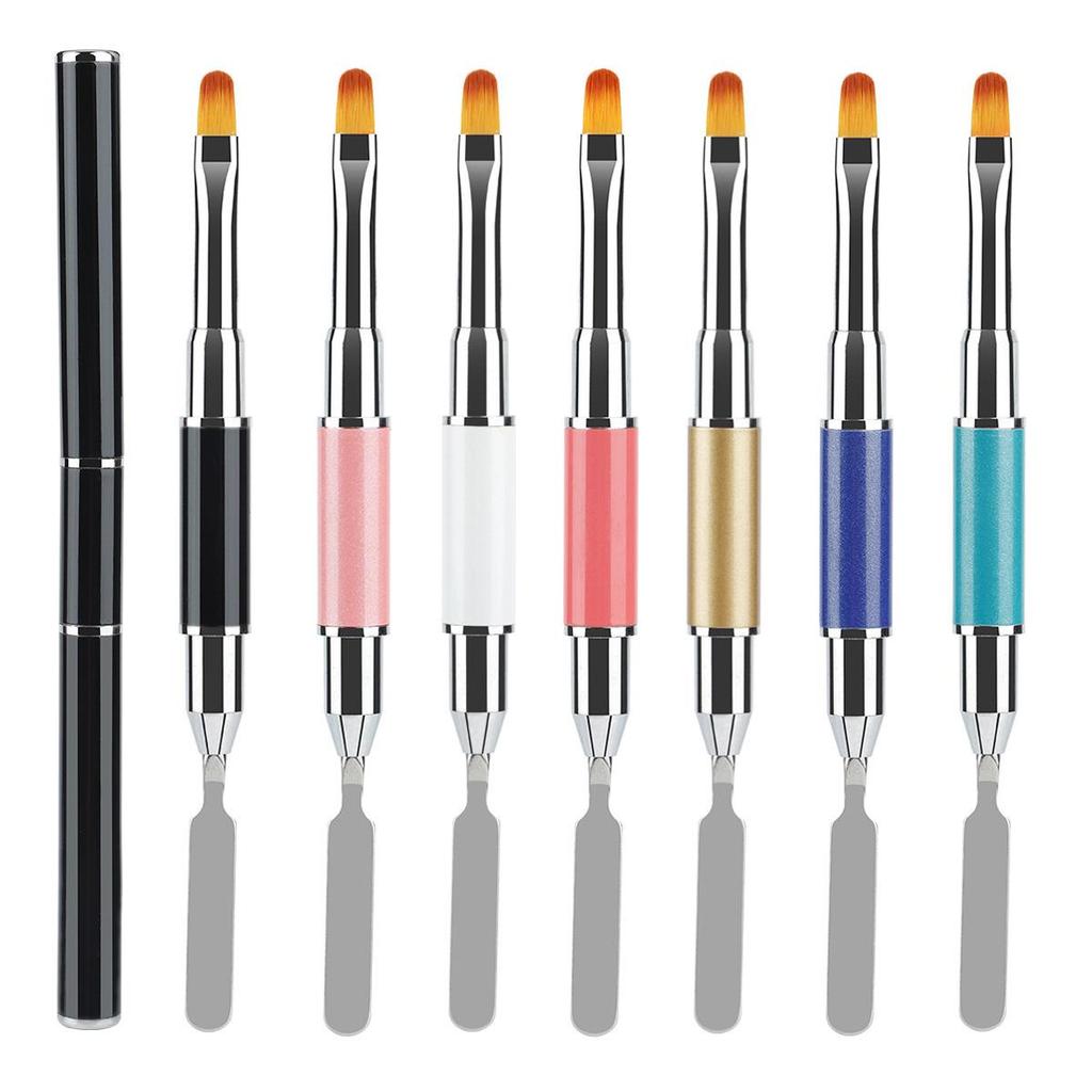 Dual-Use Nail Art Pen: Cross-Border Double-Headed Light Therapy & Glue Remover with Cap, Stainless Steel Pusher, and Embossing Extension