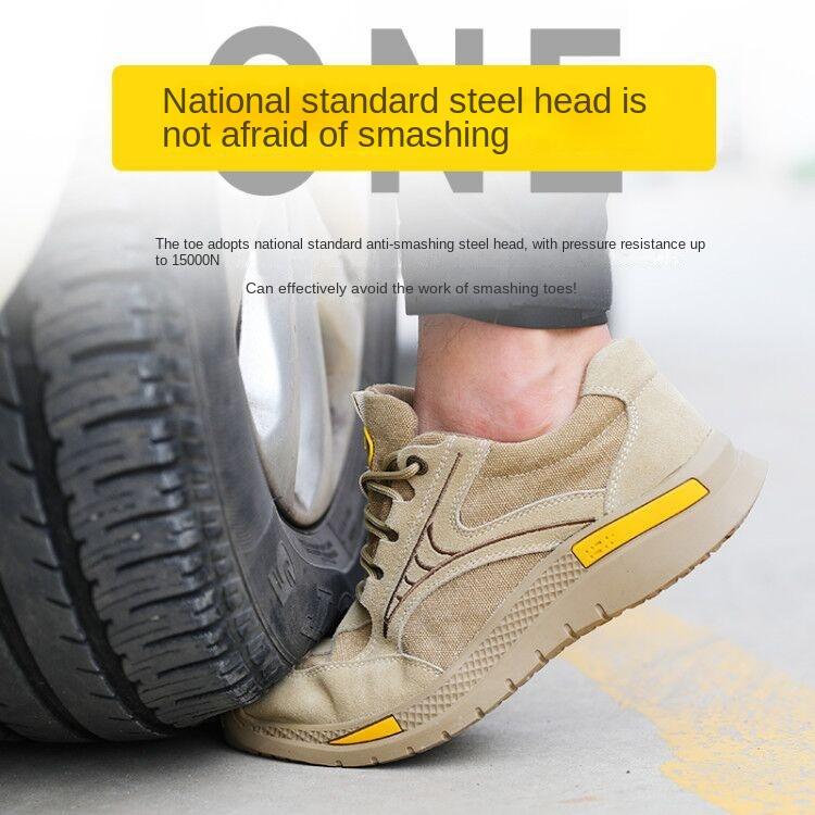 Labor Insurance Shoes Men's Breathable Steel Baotou Anti-smashing and Anti-piercing Work Shoes