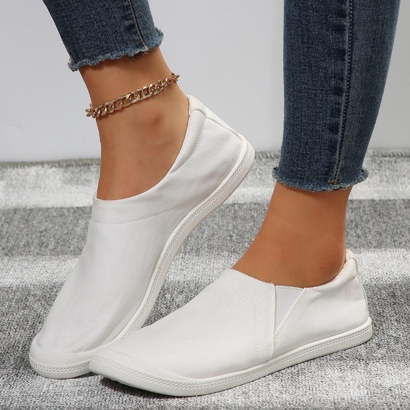 Women's casual single shoes new foot cover canvas breathable flat-bottomed toe shoes