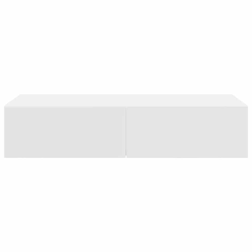 Wall Mounted Shelf with Drawers White 80 x 33 x 17 cm Engineered Wood