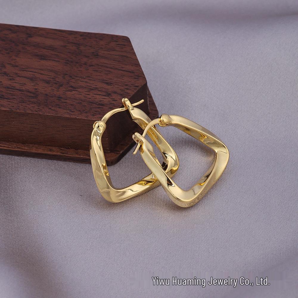 Elegantní náušnice s jehličkou ze stříbra 925: Všestranné francouzské kruhy v měděné barvě s více styly pro sofistikovaný vzhled