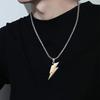 Double Color Lightning Pendant Necklace For Women Men Fashion New Stainless Steel Box Chain Hip Hop Rock Neck Jewelry Boy Gifts