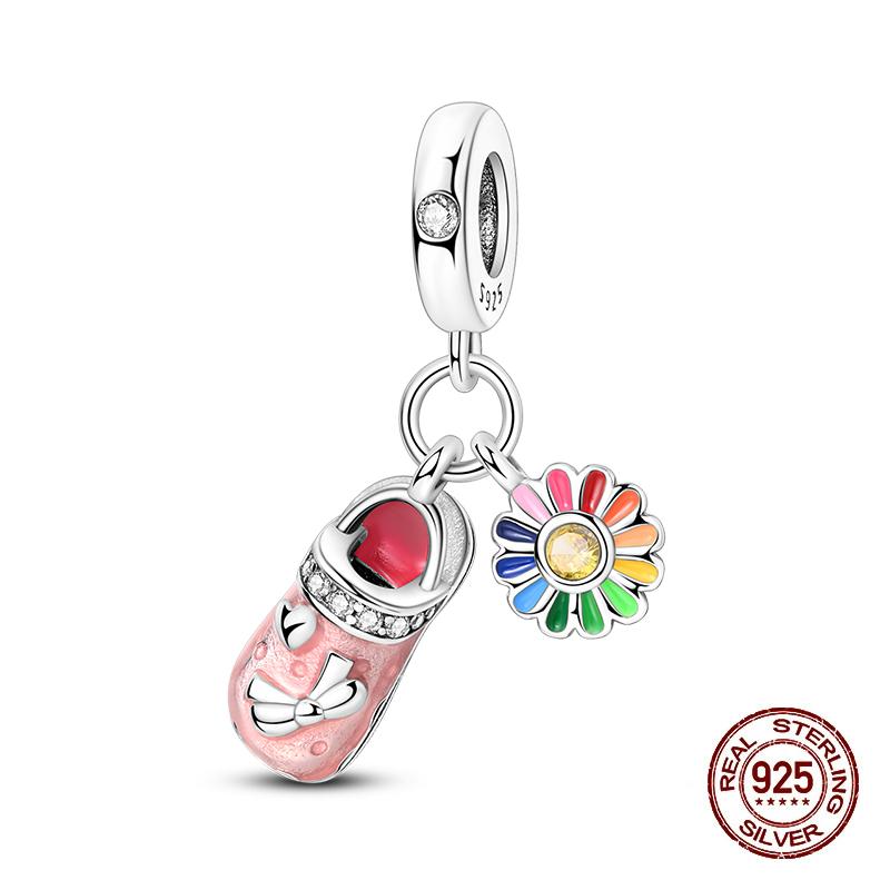 100% Copper Strawberry Lipstick Ladybird China Red Charms Beads Fitoriginal Bracelets For Women Diy Jewellery