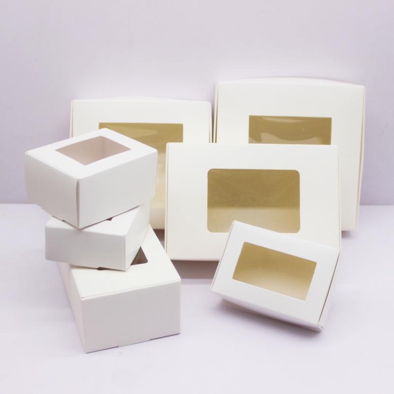 10 pcs various sizes of white/kraft paper boxes, used for holiday gift candy packaging, jewelry packaging