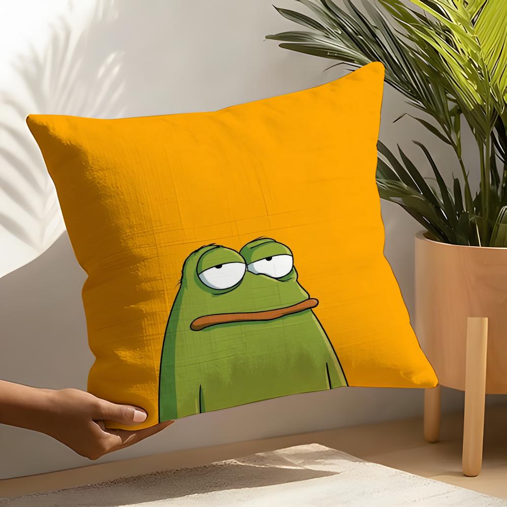 

Cute frog meme Pillow Case Home Living Room Decoration Linen Pillow Cases Cushion Cover 30X30cm