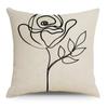 Nordic Abstract Linen Pillowcase Simple Black and White Ins Household Goods Sofa Bedside Car Pillow Cushion Cover
