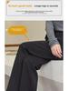 Damen Schwarze High-Waist Weitbein Hose - Frühling & Herbst Drapierter Stil