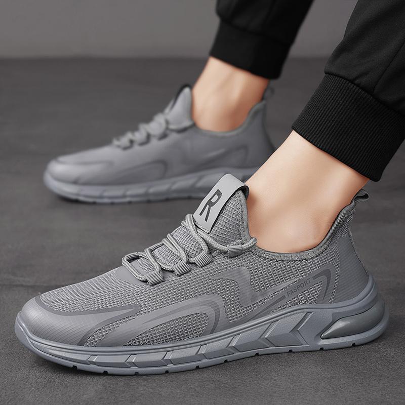 

Men Casual Sneakers Trendy Loafers Running Shoes Breathable Mesh Footwear Lightweight Vulcanized Shoes Male Zaparillas 39 серый