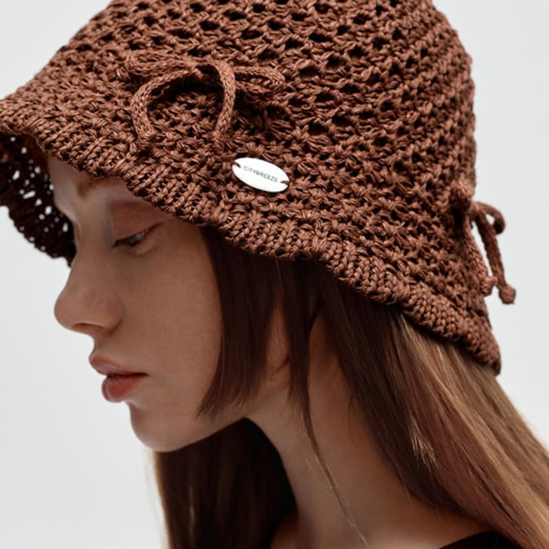 

CITYBREEZE Вязаная крючком панама с лентой_КОРИЧНЕВЫЙ BROWN