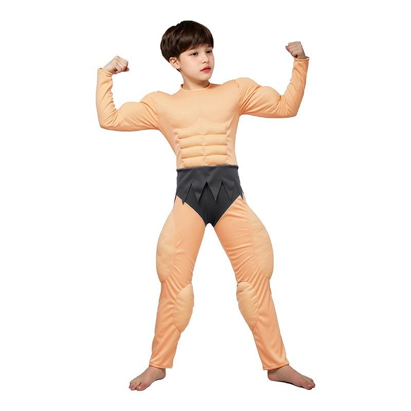 Halloween captain America clothes child cosplay cos spider iron man hulk one-piece muscle suit