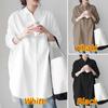 Summer Women Fashion Blouse Lapel Neck Long Sleeve Shirt Femme Casual Loose Work OL Tops Tunic Oversized Solid Blusas