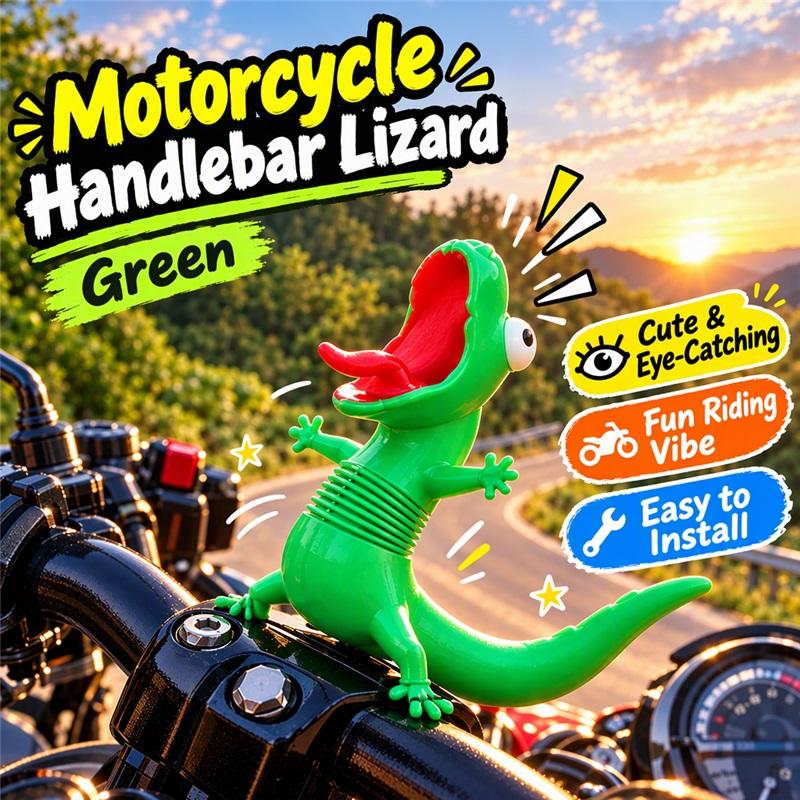 Funny Reptile Spring Wobble Toy Screaming Lizard Decor For Motorbike