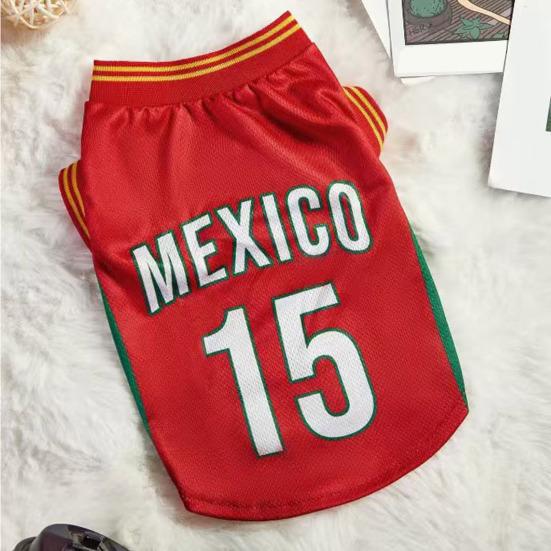 Dog Soccer Jersey Breathable Dog T-Shirt Football Style Dog Apparel Summer Clothes for Small Medium Dogs Cats