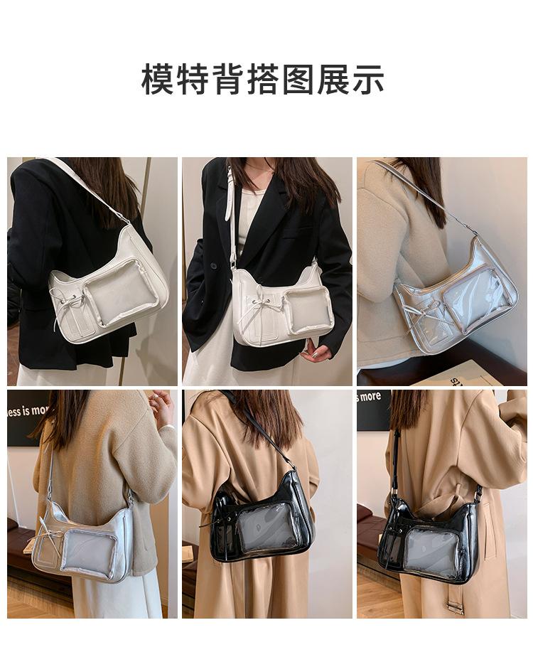 Y2k Harajuku Shoulder Bag Women Korean Transparent Bags School Crossbody bags Female Japanese Designer Preppy Handbags Purse sac