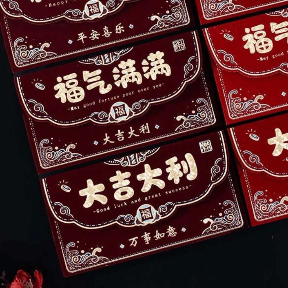 Hot Gold Lucky Money Envelopes Flocking Red Packet Creative Hongbao  Birthday Gift
