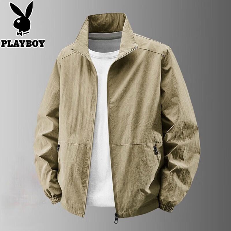 PLAYBOY Men's Thin Casual Stand-up Collar Jacket