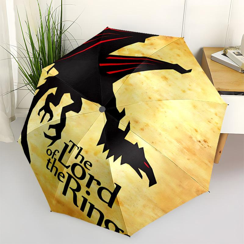 1pc The Lord of the Rings Automatic Open/close Folding Portable Umbrella with 8-Rib Structure for Women/Men, All-Season Use a0901077