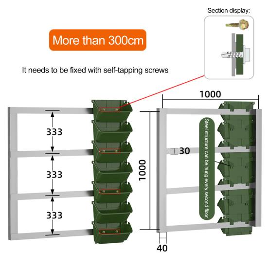 Maceta vertical para jardín de 350 ml, con autorriego, para colgar en la pared, apilable, para hierbas, flores y suculentas